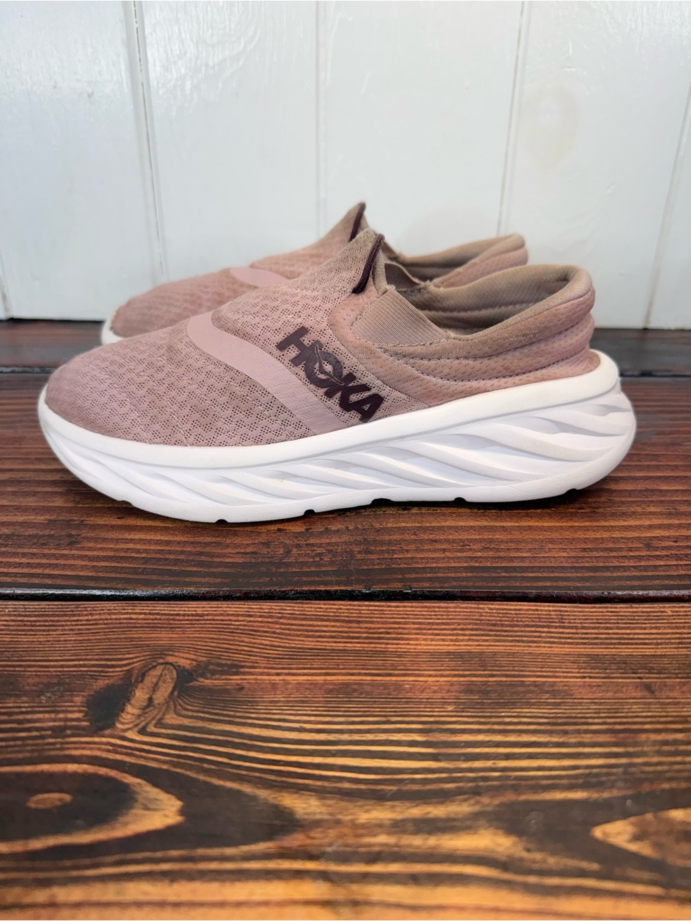 HOKA Women’s Ora Recovery Shoe 2 Pale Mauve Pink Slip On Sneakers Size 8